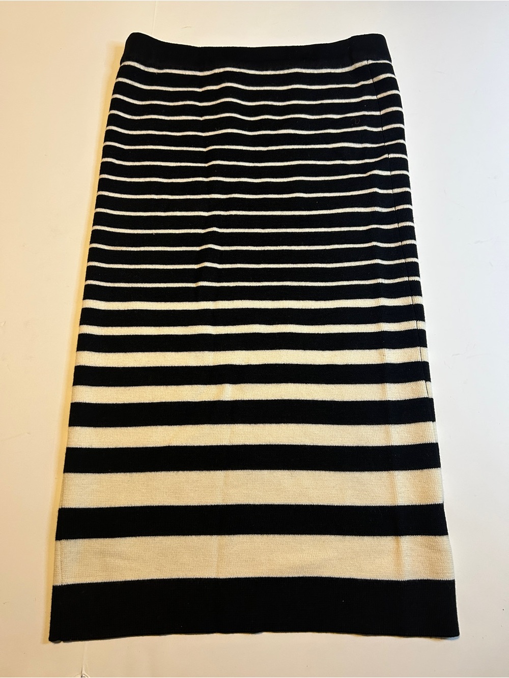 Ann Taylor Black and White Striped Pencil Skirt